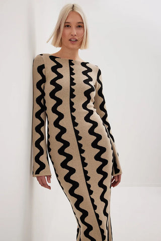 Evelyn™ | Maxi vestido de punto con mangas anchas