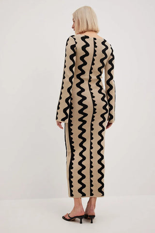 Evelyn™ | Maxi vestido de punto con mangas anchas